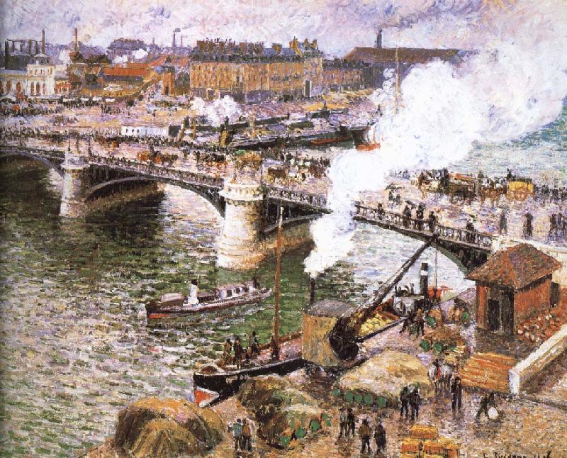 Camille Pissarro Rainy Rouen oil painting picture